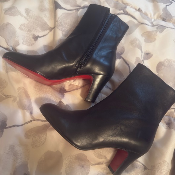 Christian Louboutin Black and Red Ankle Boots - Picture 10 of 14